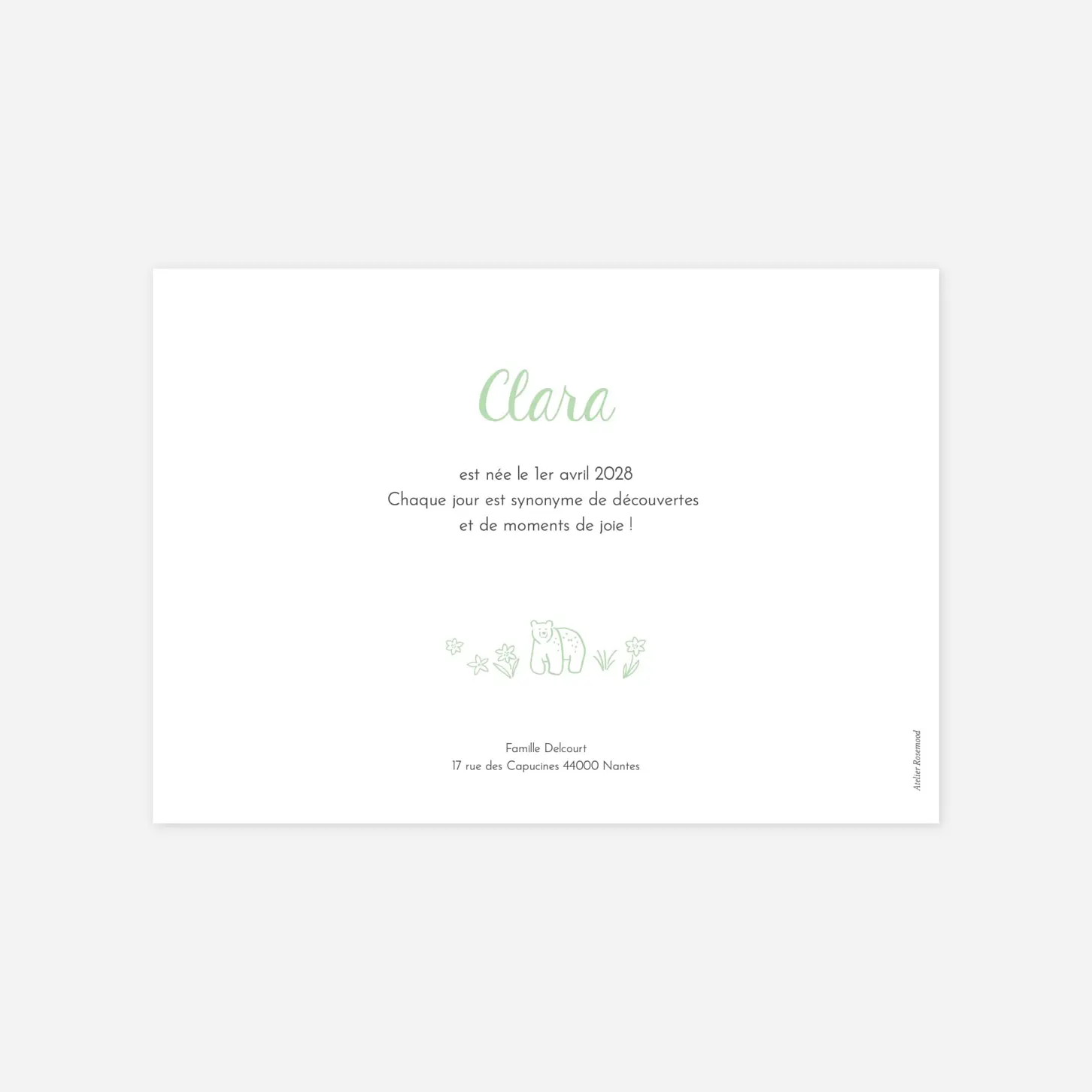 Faire-part naissance Promenade