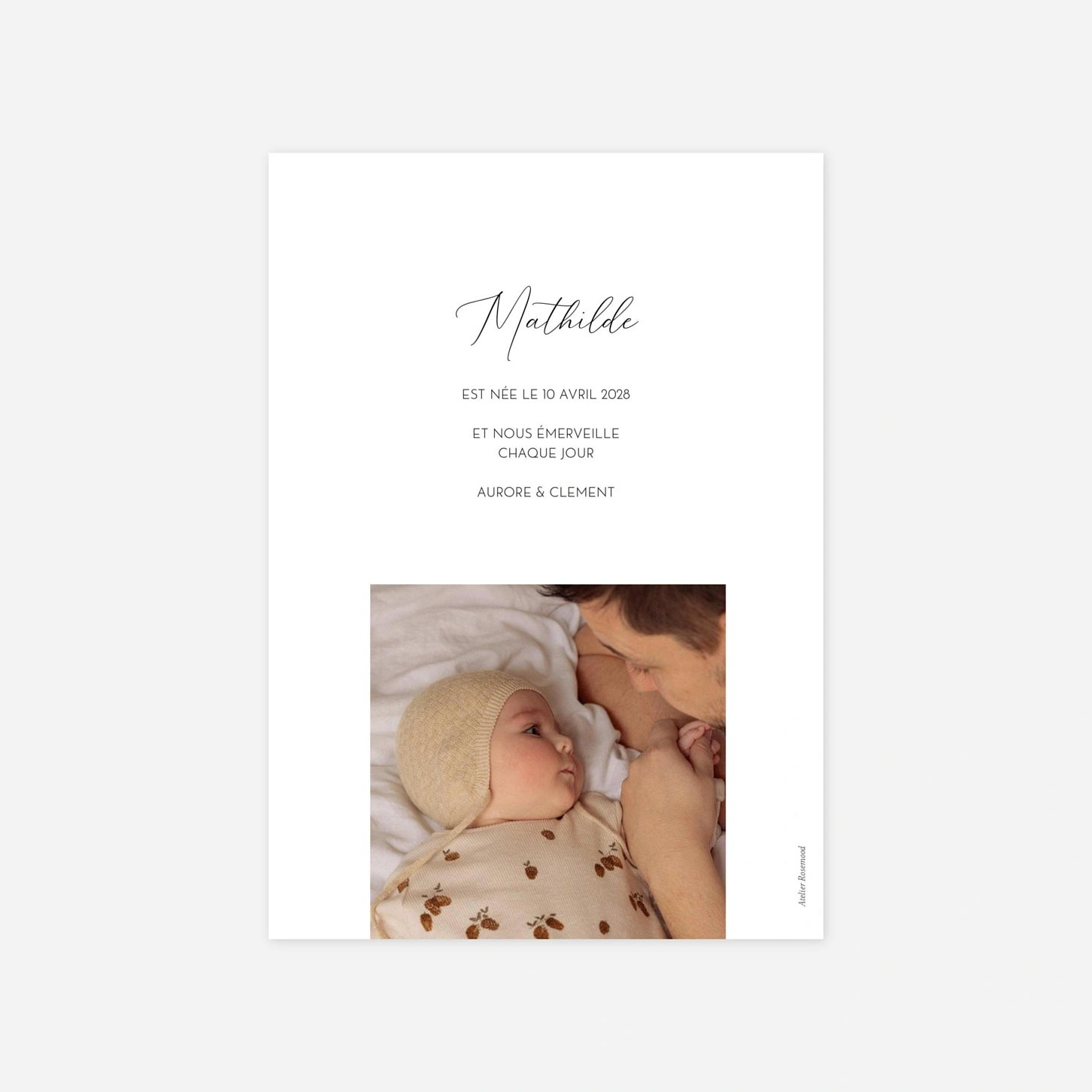 Faire-part naissance Trésor