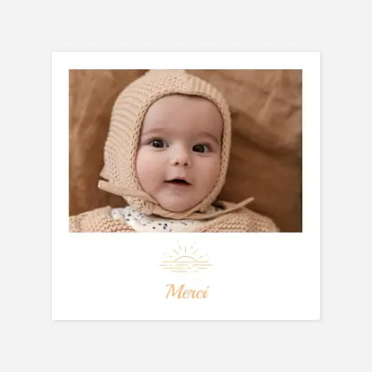 Carte remerciement naissance Premiére vague