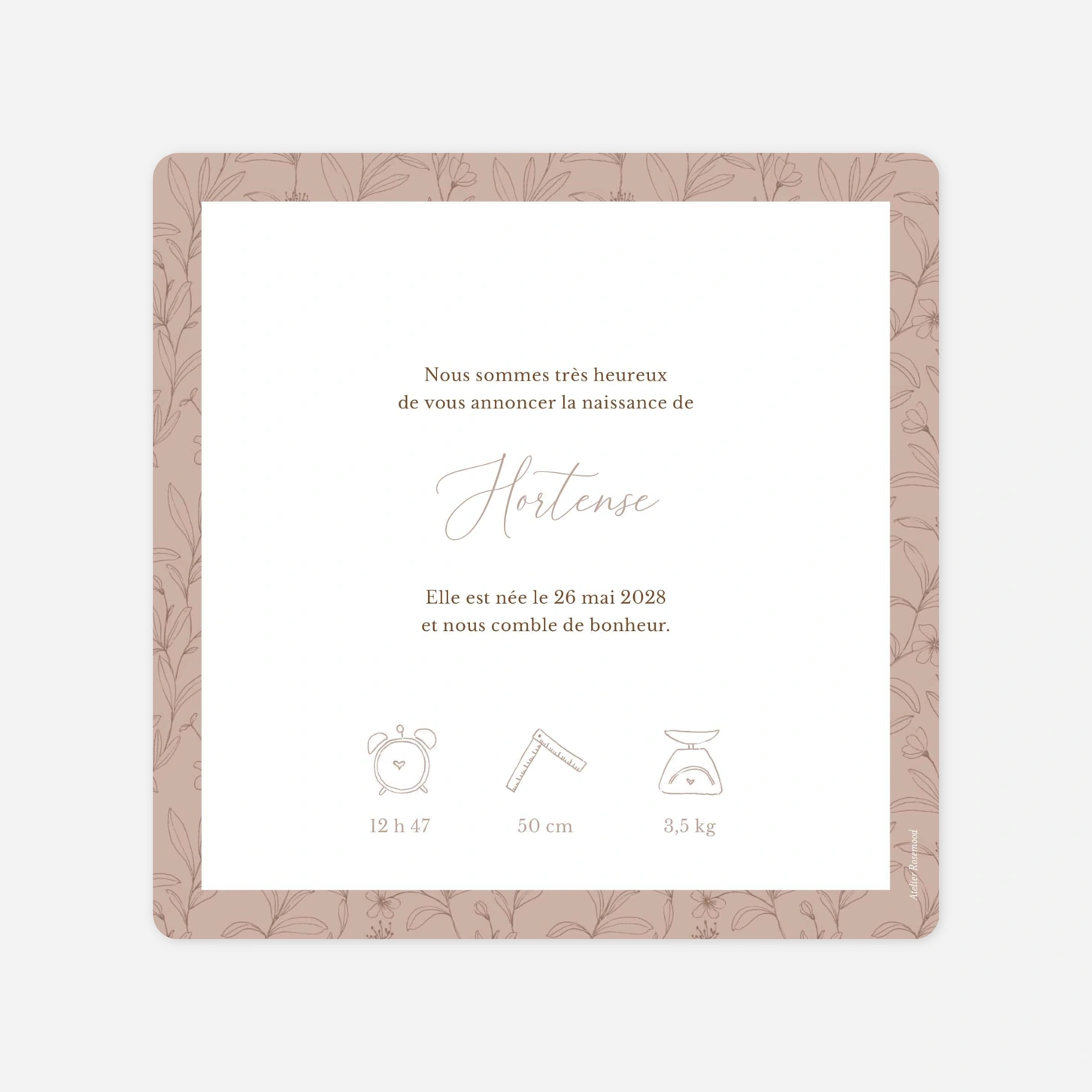 Faire-part naissance Petite âme