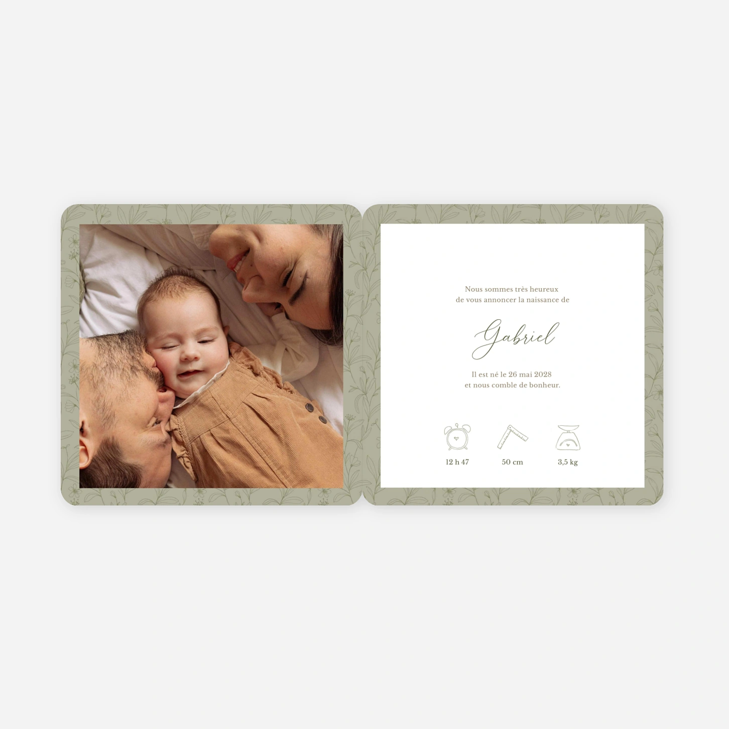 Faire-part naissance Petite âme