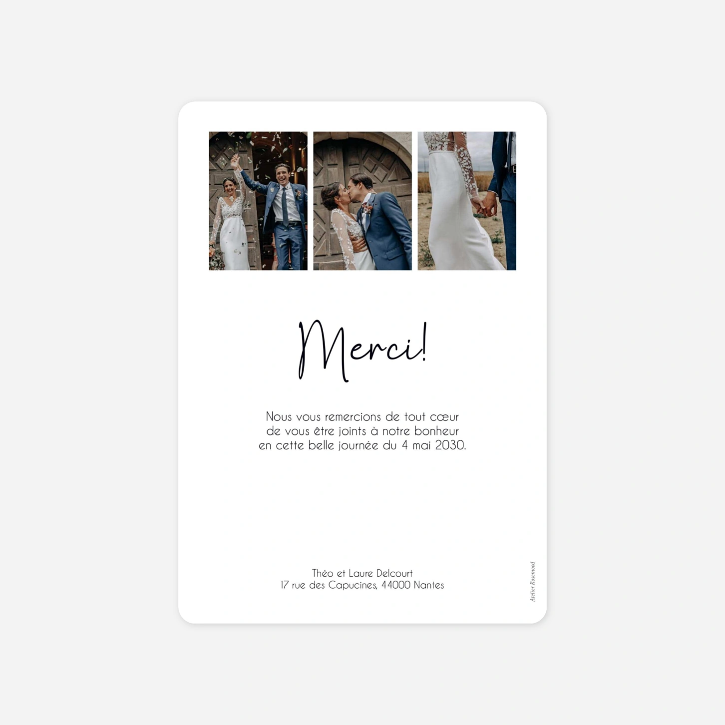 Carte de remerciements Petit Merci