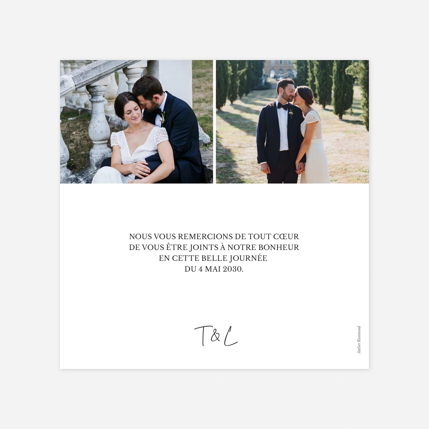 Carte de remerciements Pure Joie