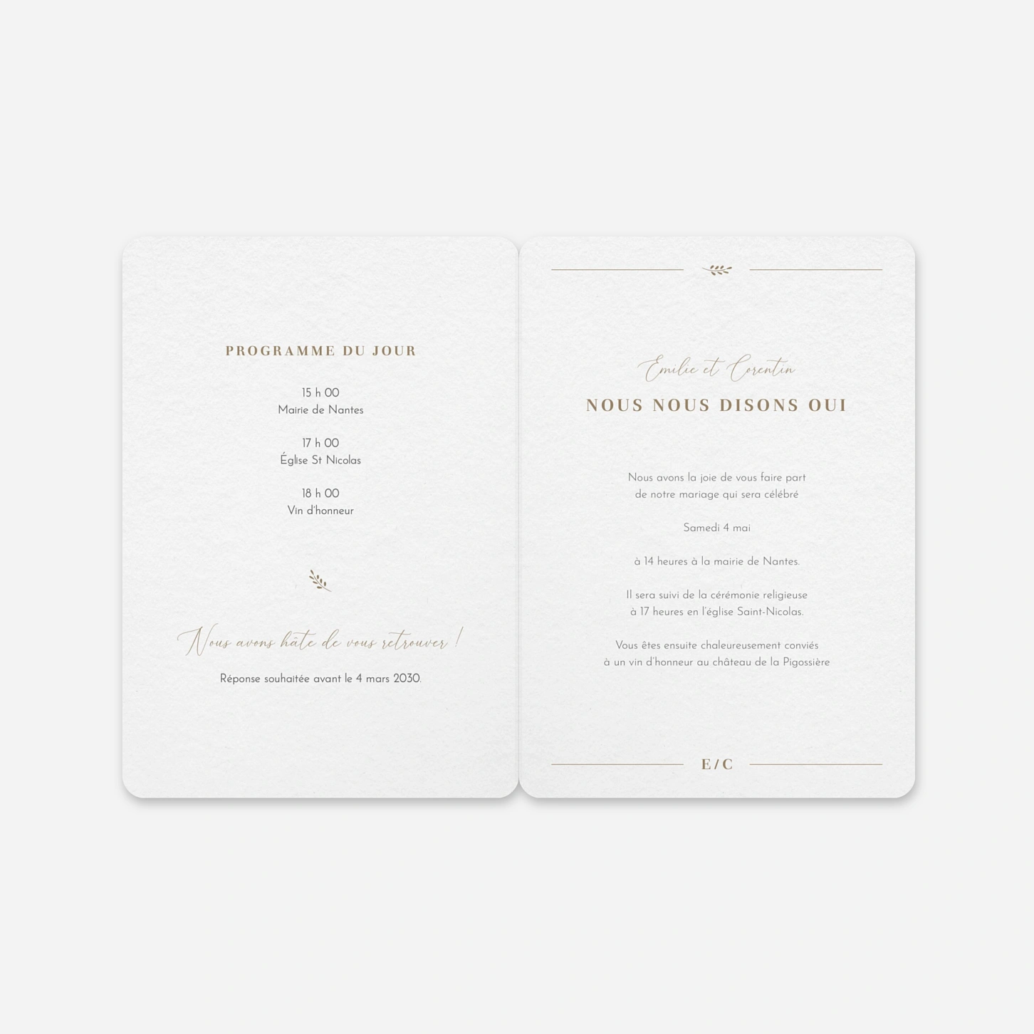Faire-part mariage Pure Sérénité