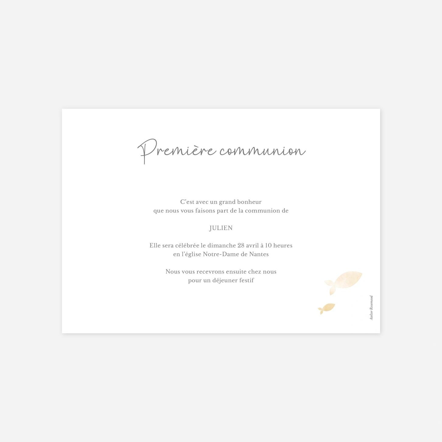 Invitation communion Reflets d’azur