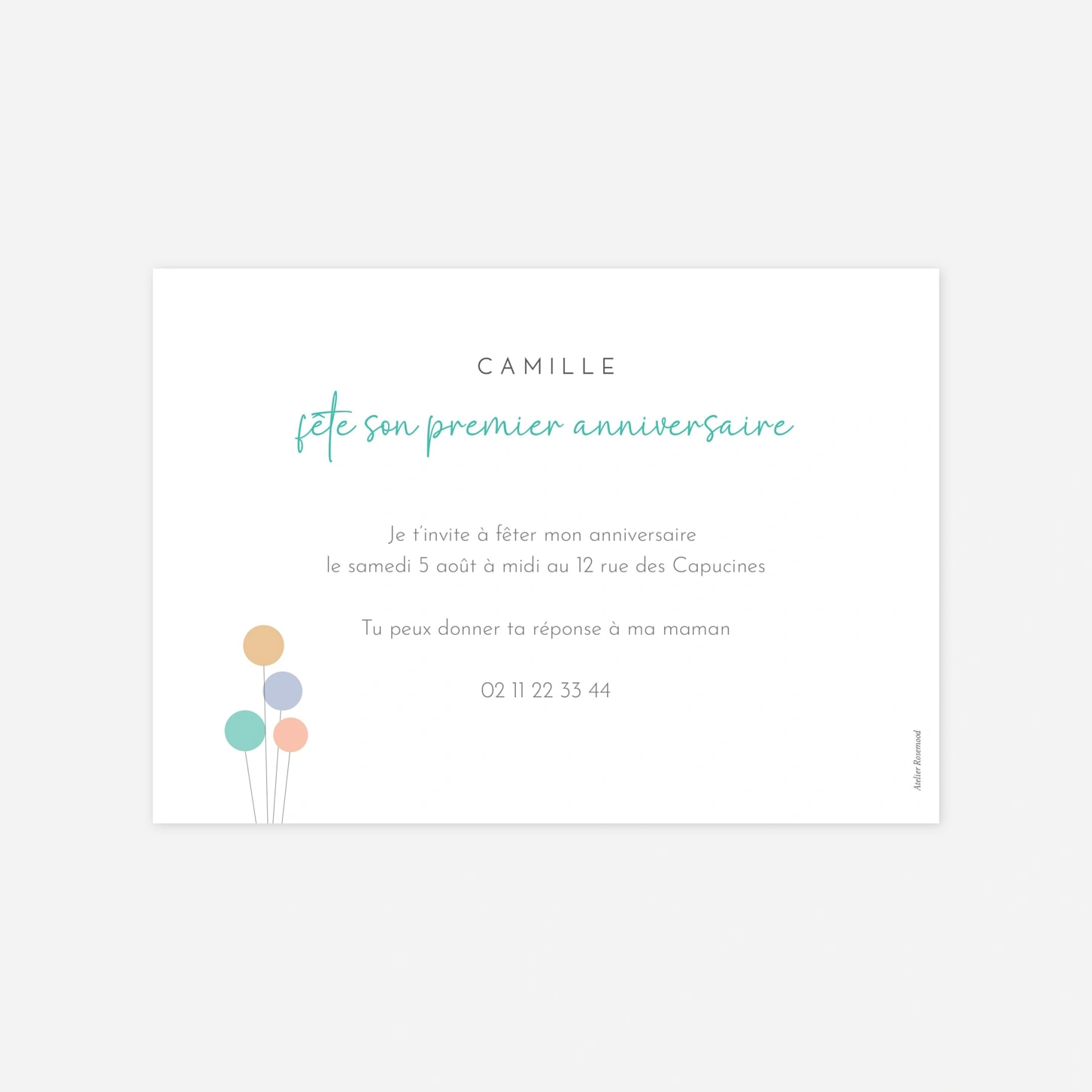 invitation anniversaire enfant Petite Savane