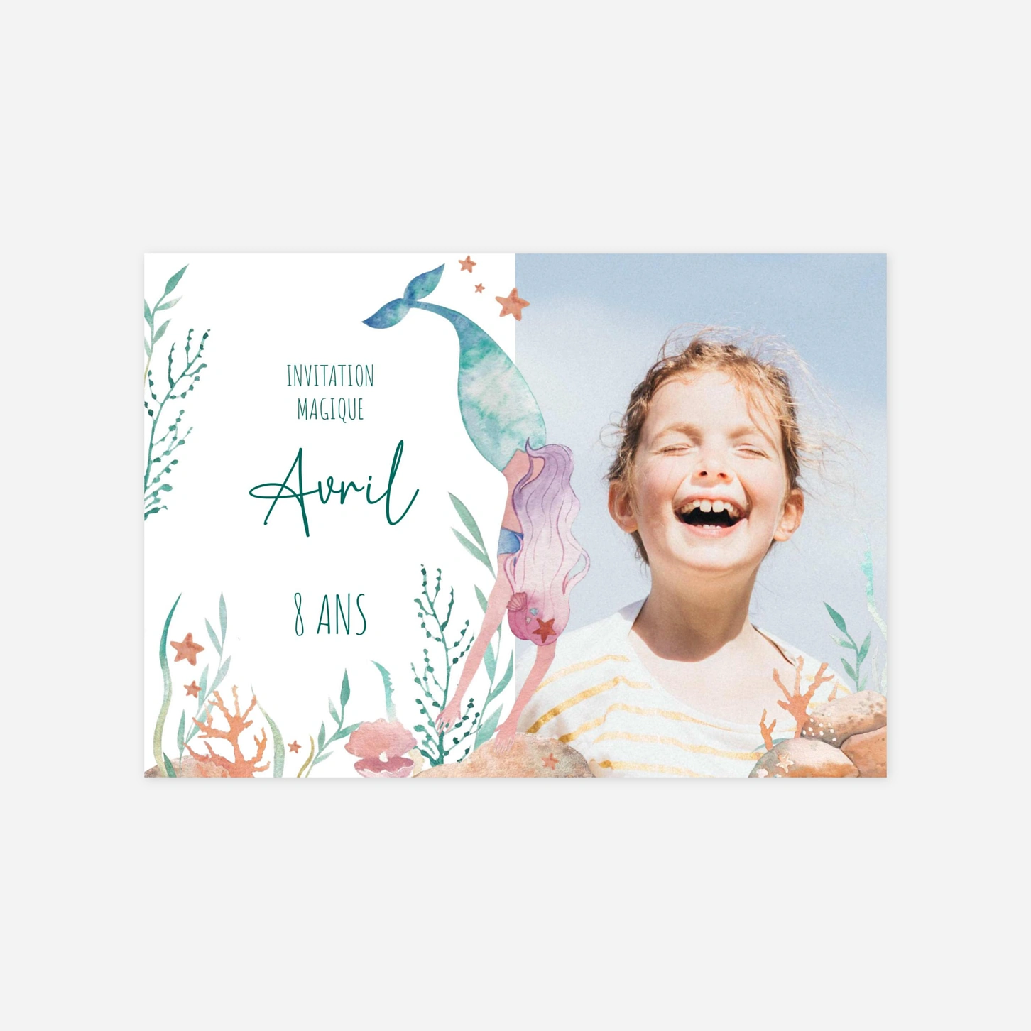 invitation anniversaire enfant Sous l'océan