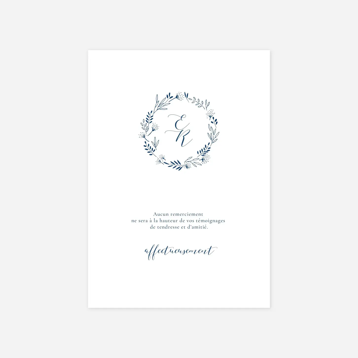 Carte de remerciements Ronde des prés