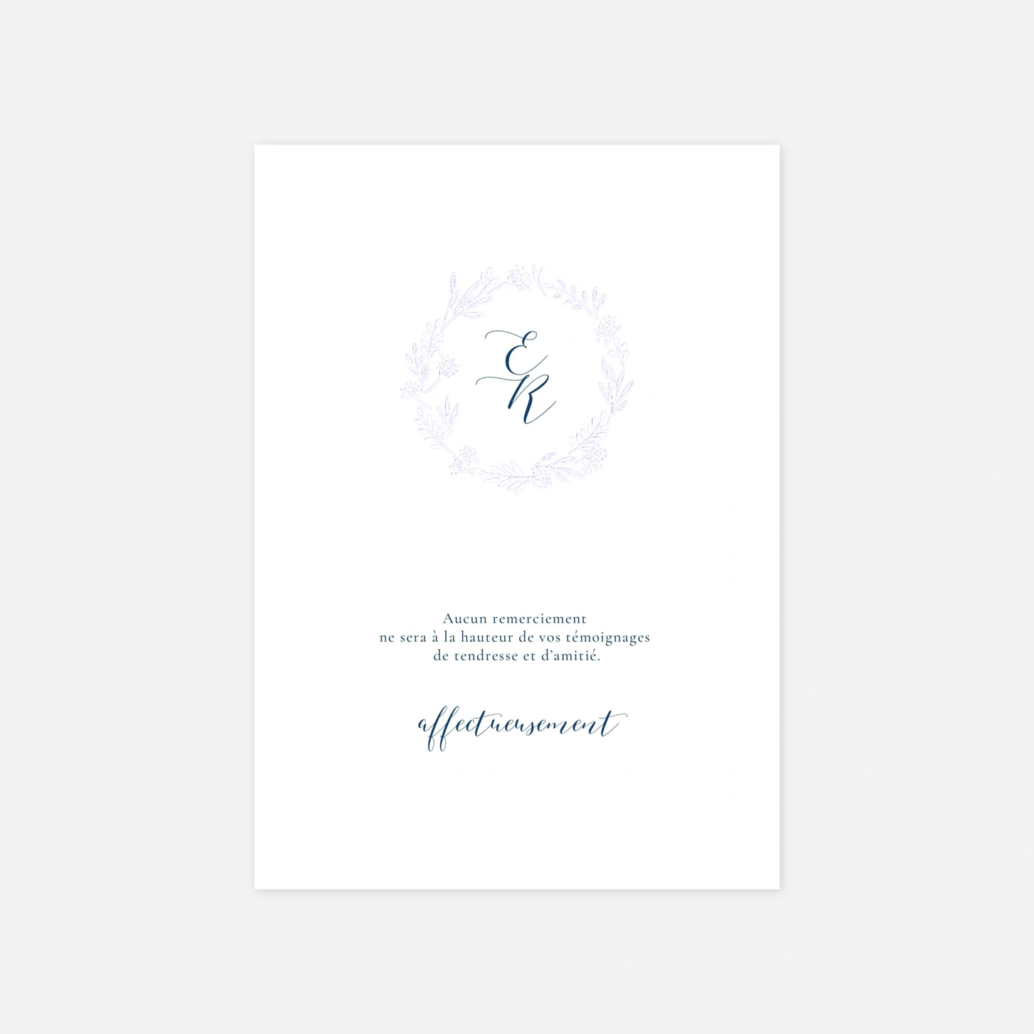 Carte de remerciements Ronde des prés