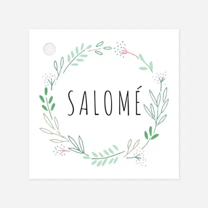 Etiquette Baptême Ronde des prés