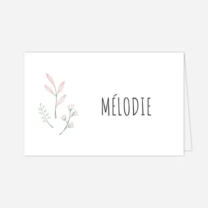 Marque-place baptême Ronde des prés