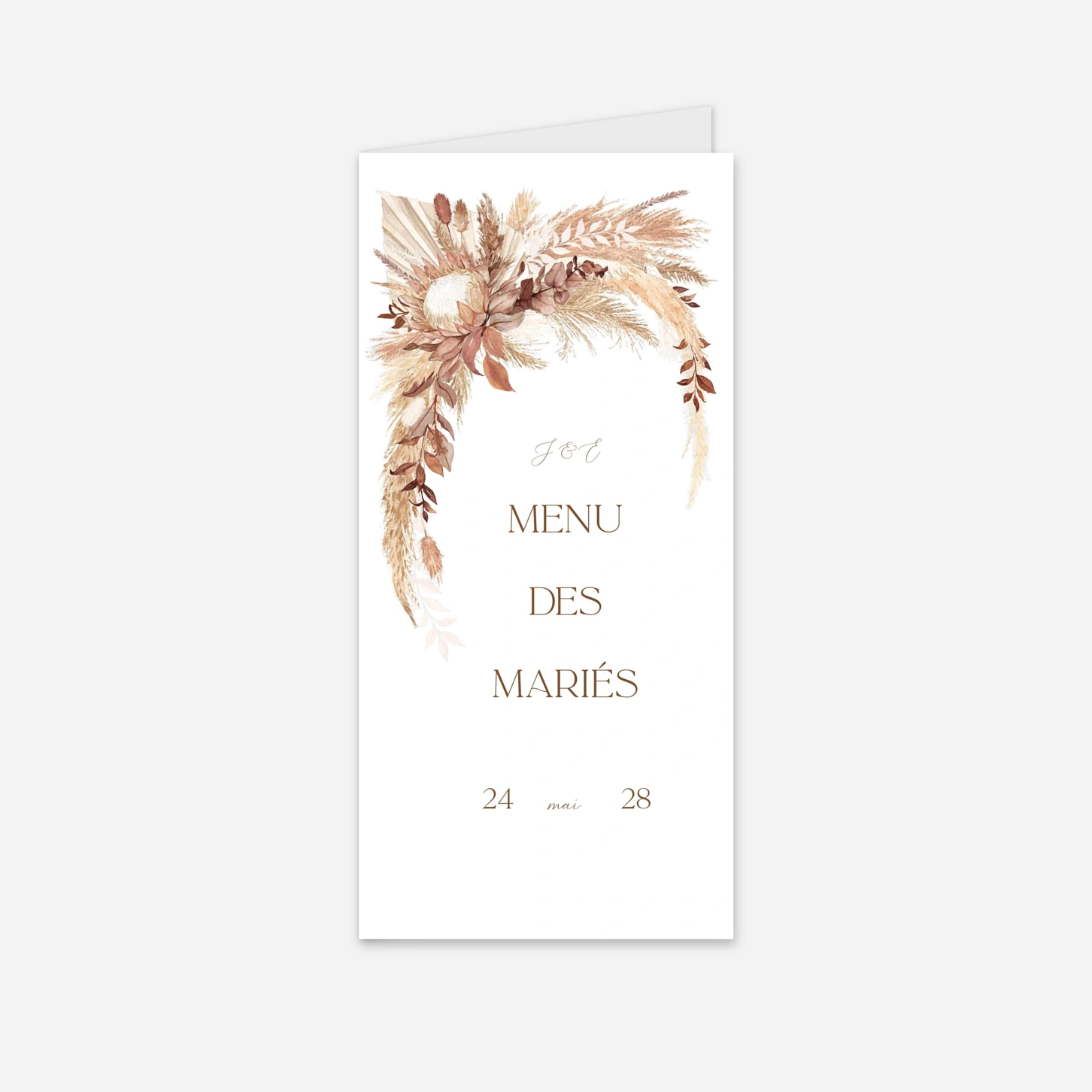 Menu mariage Douce lueur