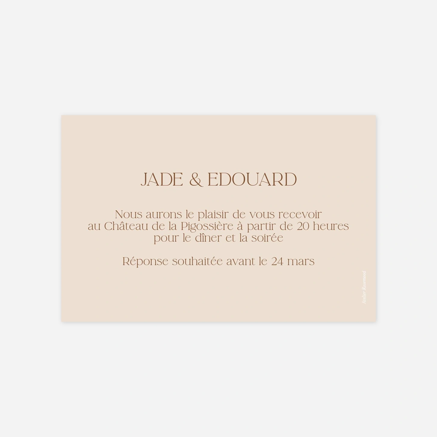 Carton d'invitation Douce lueur