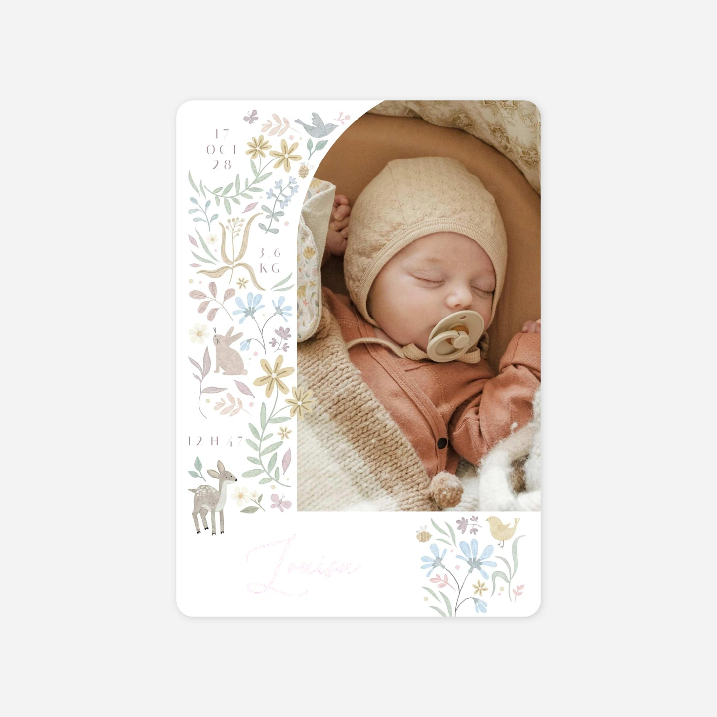 Faire-part naissance Petite floraison