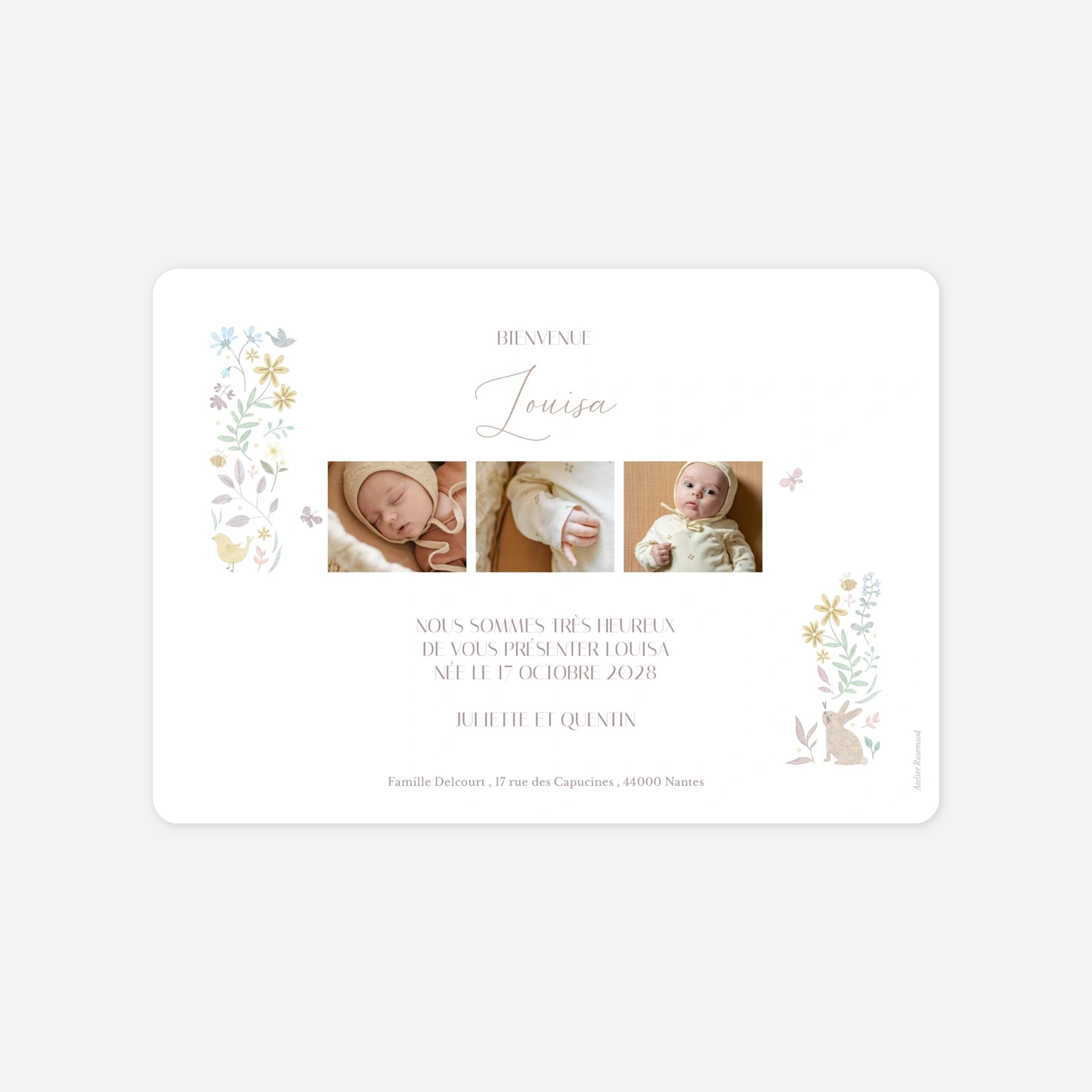 Faire-part naissance Petite floraison