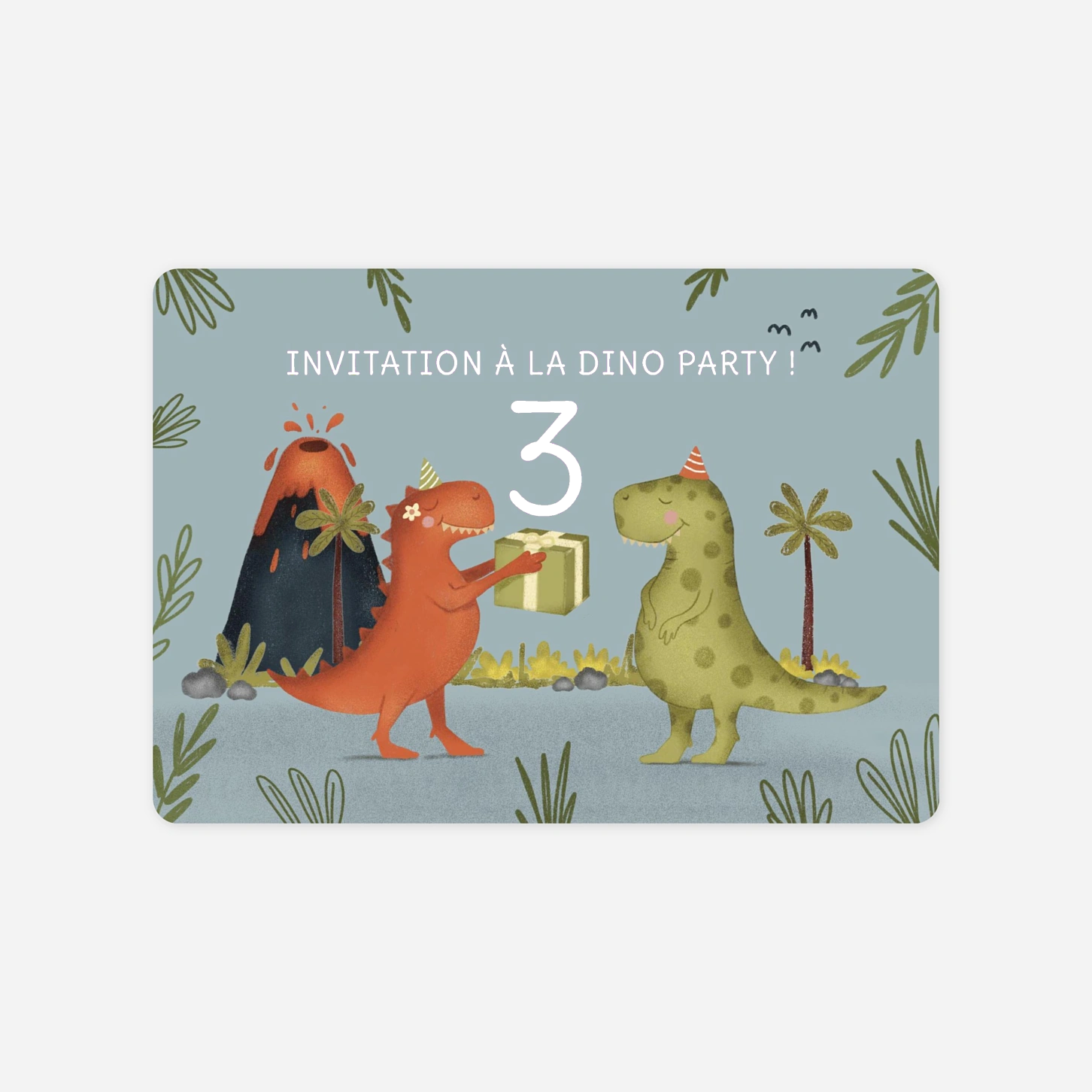 invitation anniversaire enfant Petits dinosaures