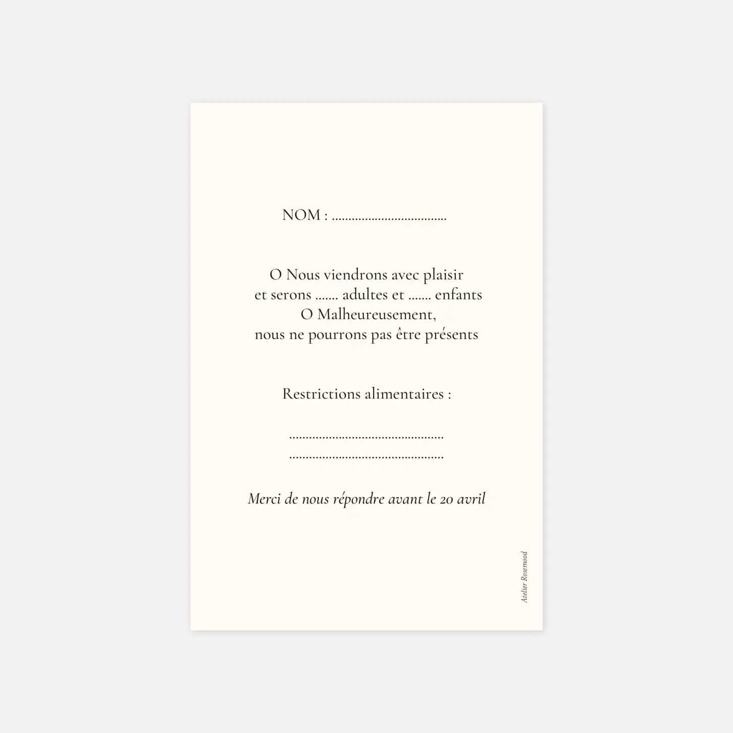 Carton réponse Ritournelle