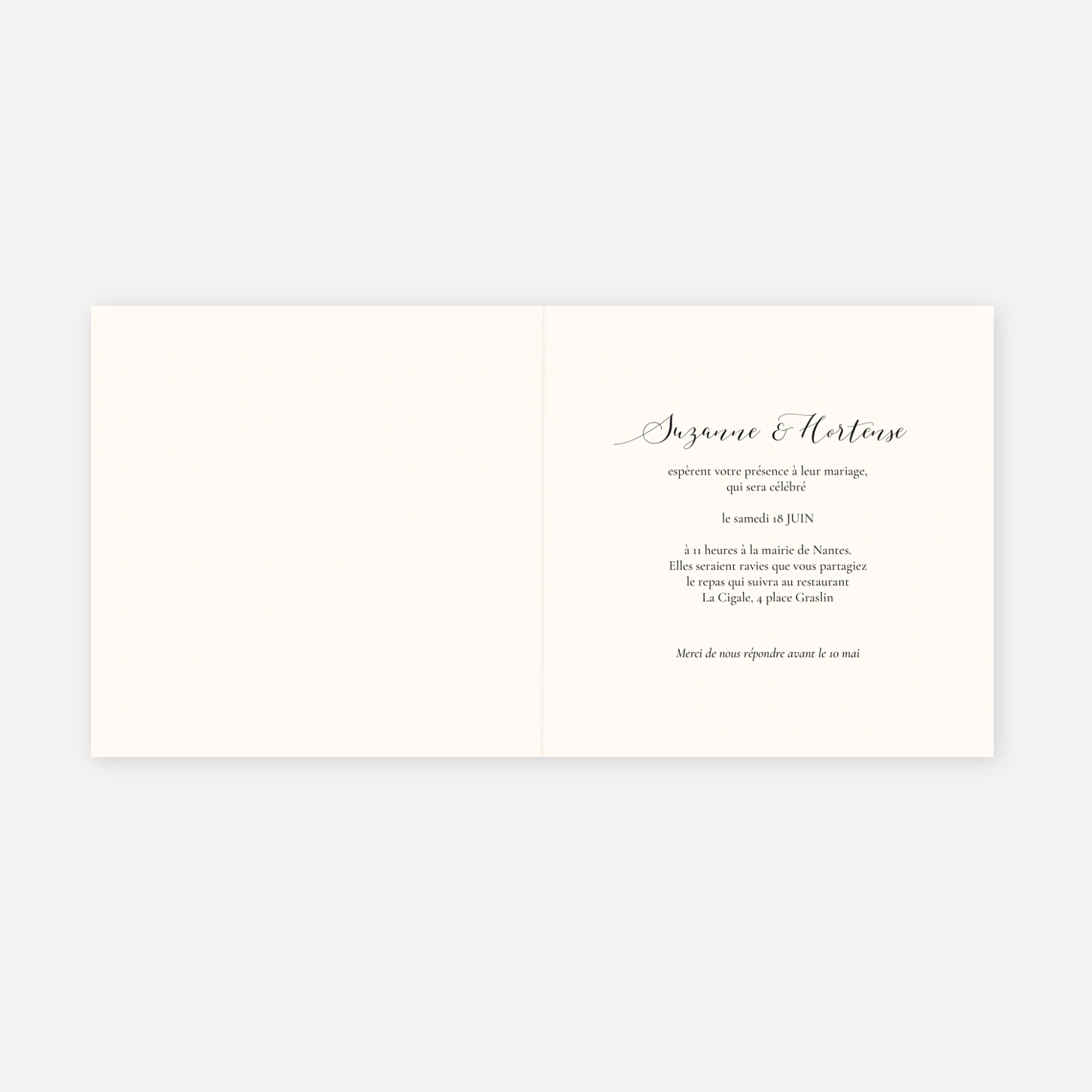 Faire-part mariage Ritournelle
