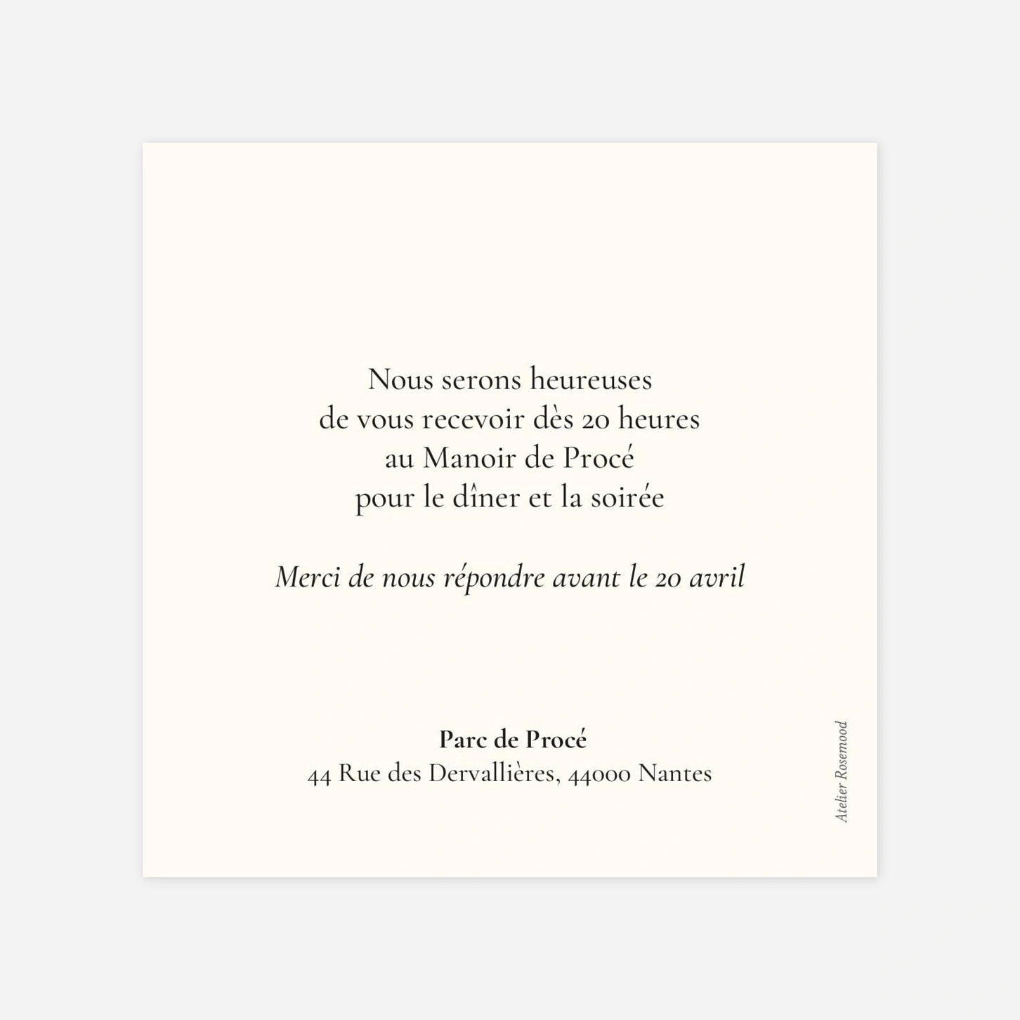Carton d'invitation Ritournelle