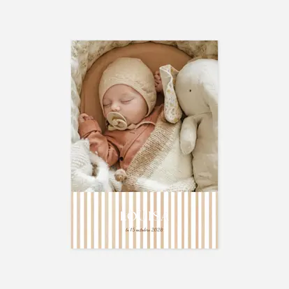 Faire-part naissance Rayures pastels