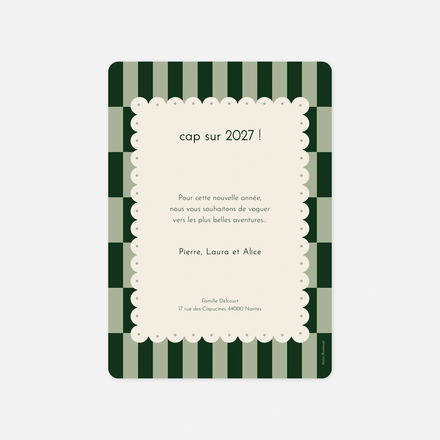 Carte de voeux Rayures tendances