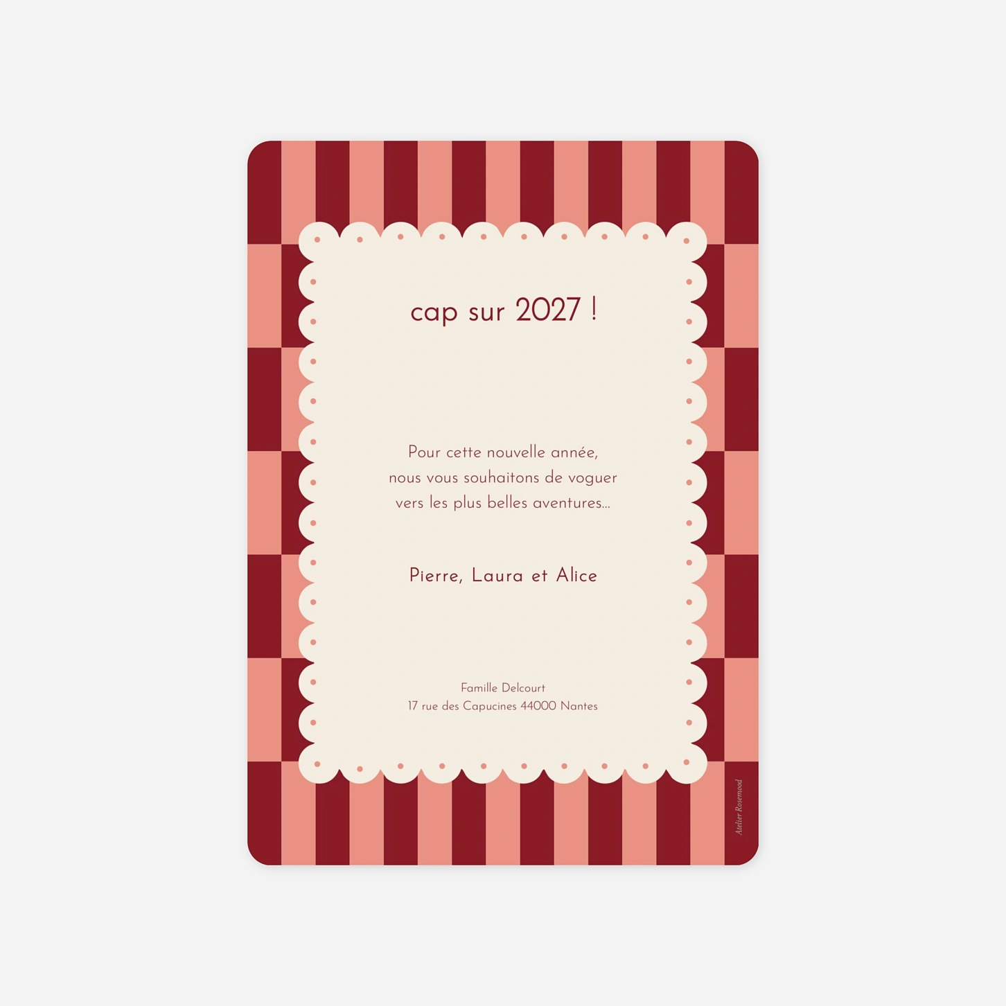 Carte de voeux Rayures tendances