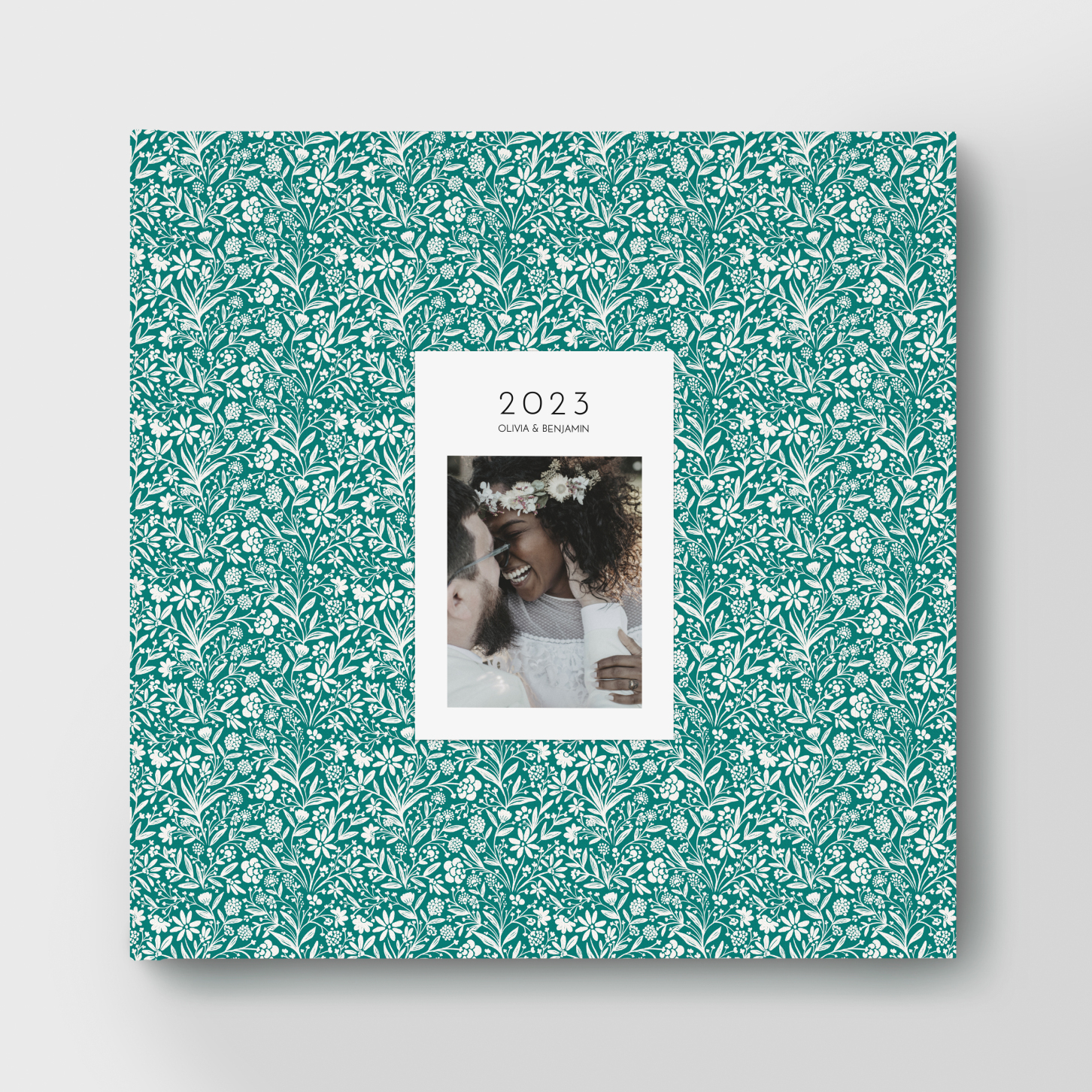 Livre photo couverture tissu photo embossée