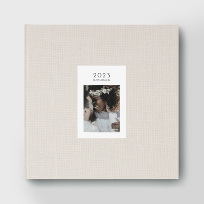 Livre photo couverture tissu photo embossée