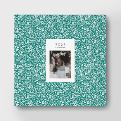 Livre photo couverture tissu photo embossée