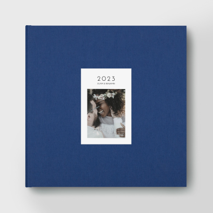 Livre photo couverture tissu photo embossée