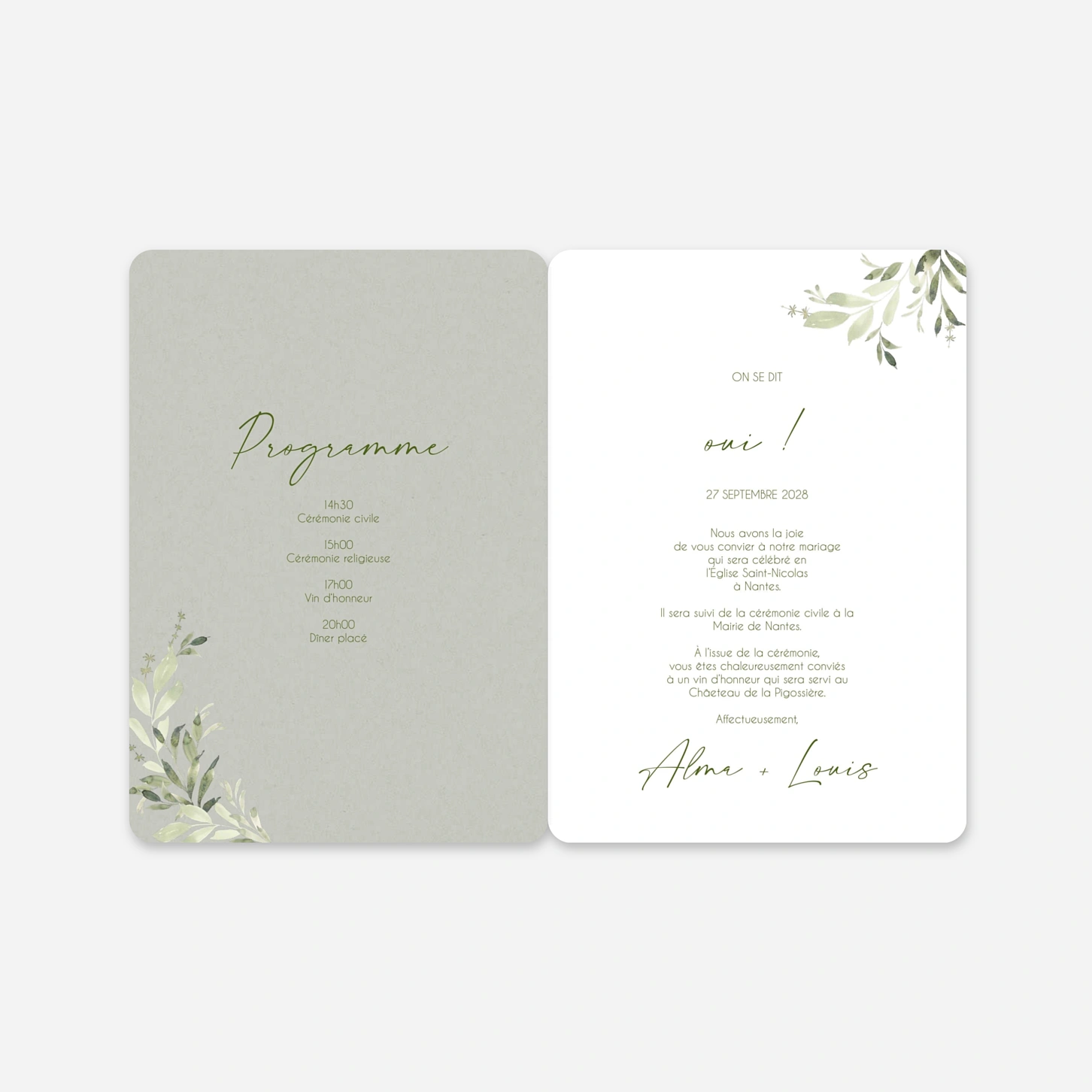 Faire-part mariage Rêve botanique