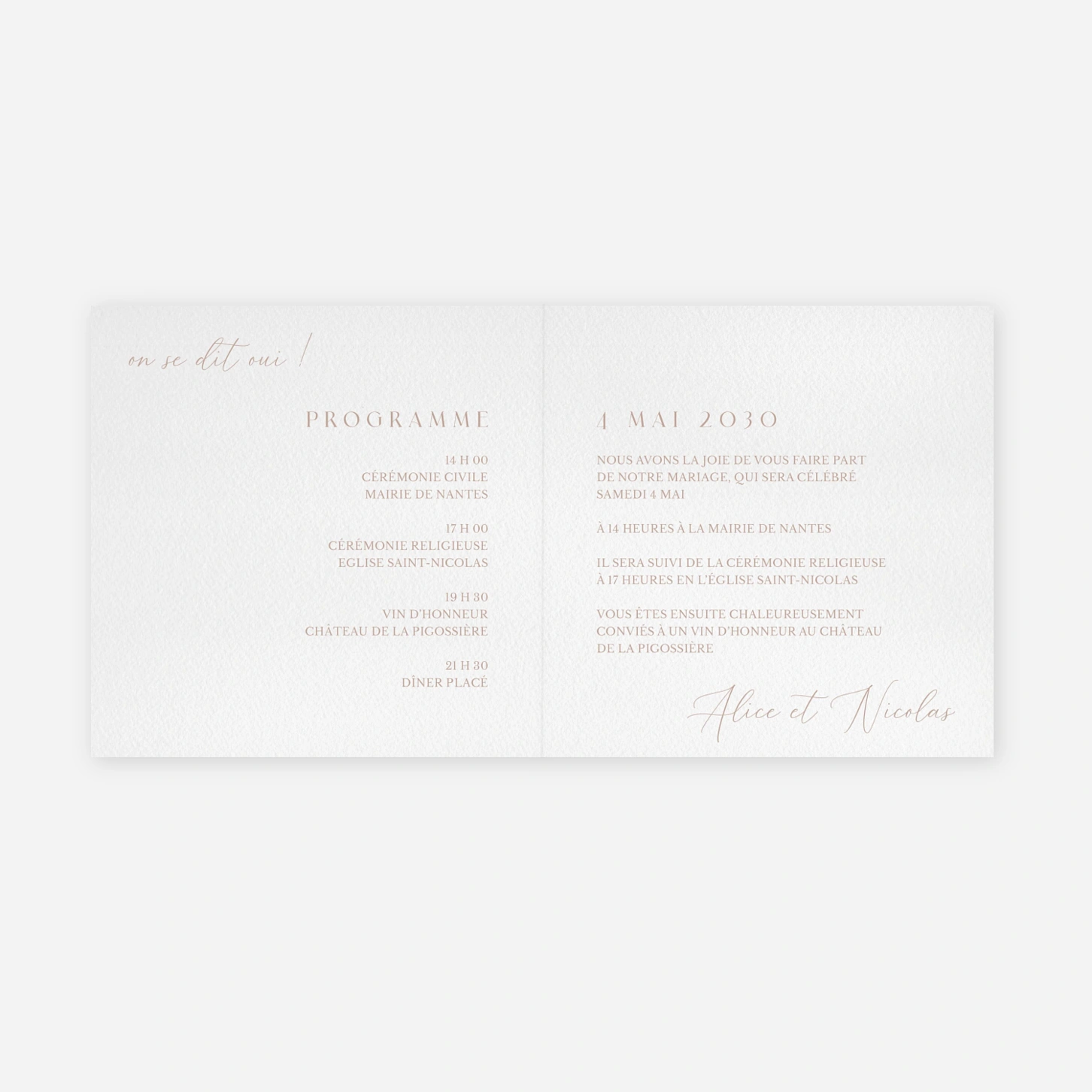 Faire-part mariage Union botanique