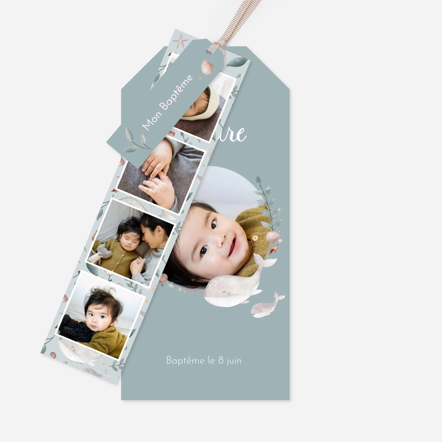 Faire-part baptême Tendres flots