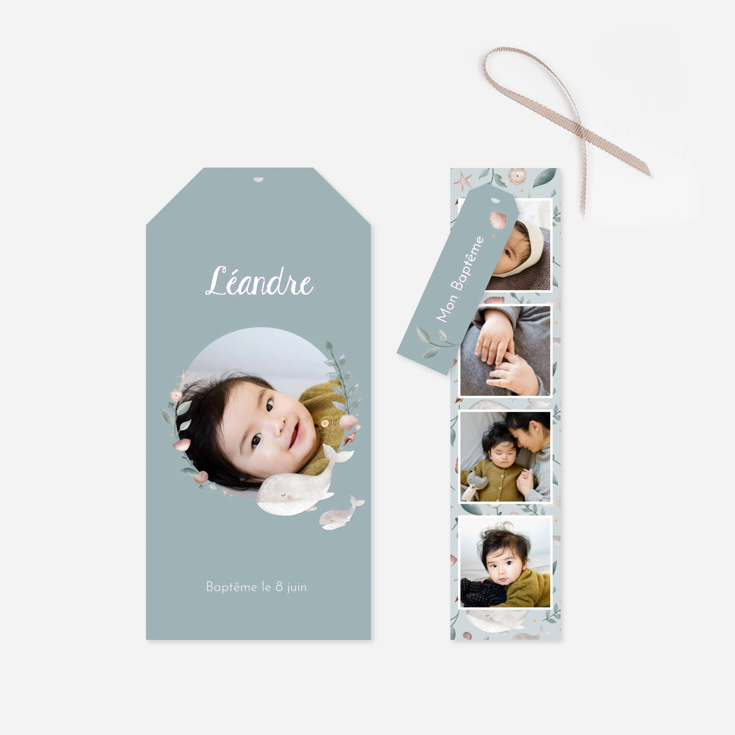 Faire-part baptême Tendres flots