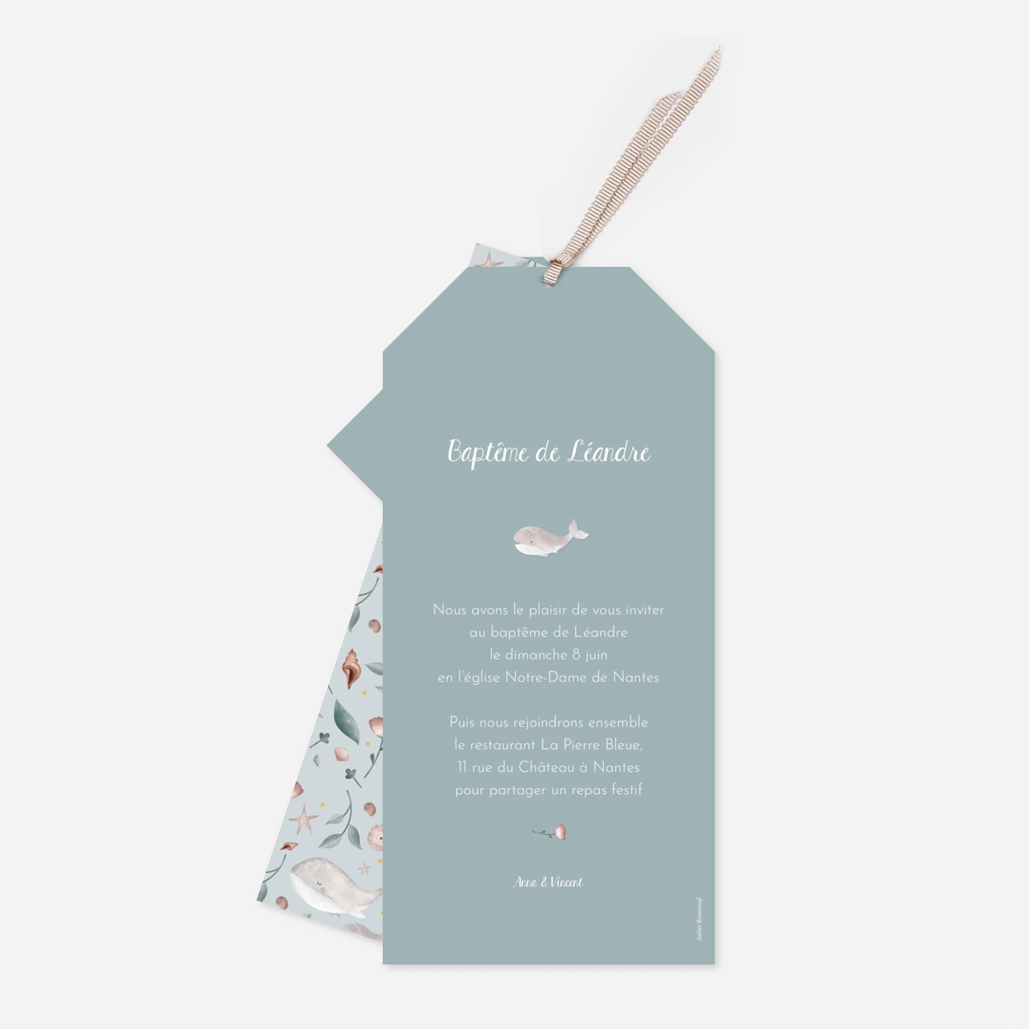 Faire-part baptême Tendres flots