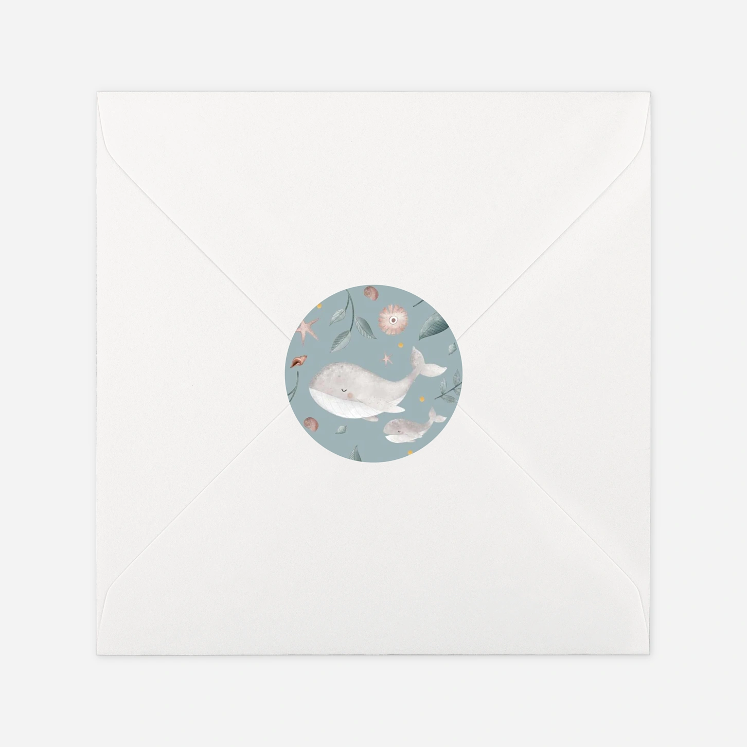 Stickers pour enveloppes baptême Tendres flots