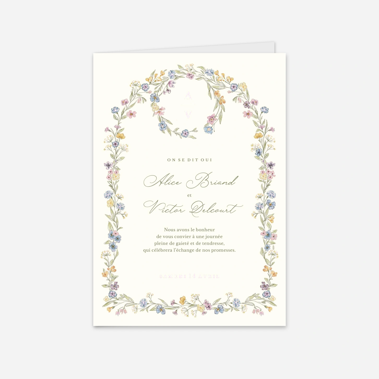 Faire-part mariage Serment floral