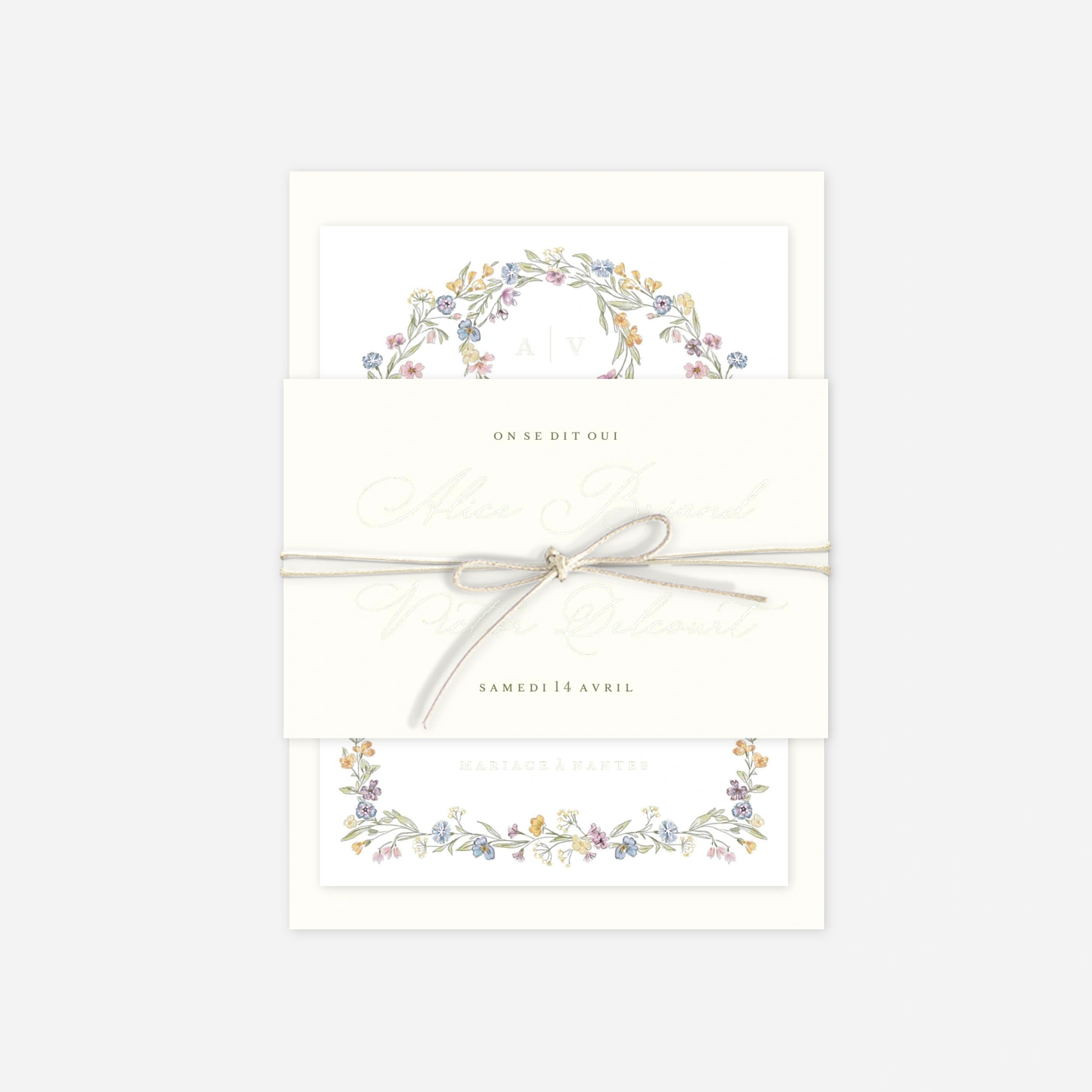 Faire-part mariage Serment floral
