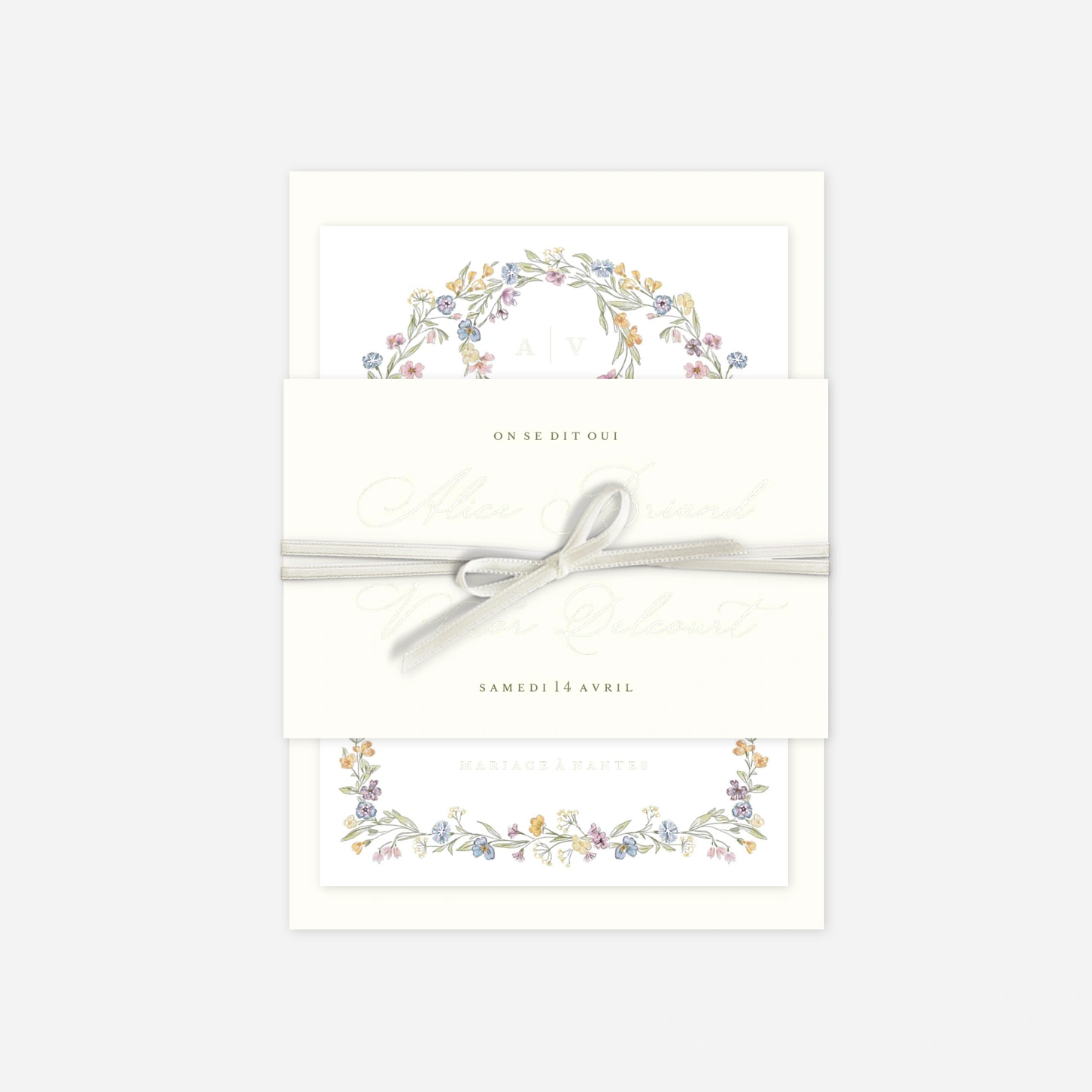 Faire-part mariage Serment floral