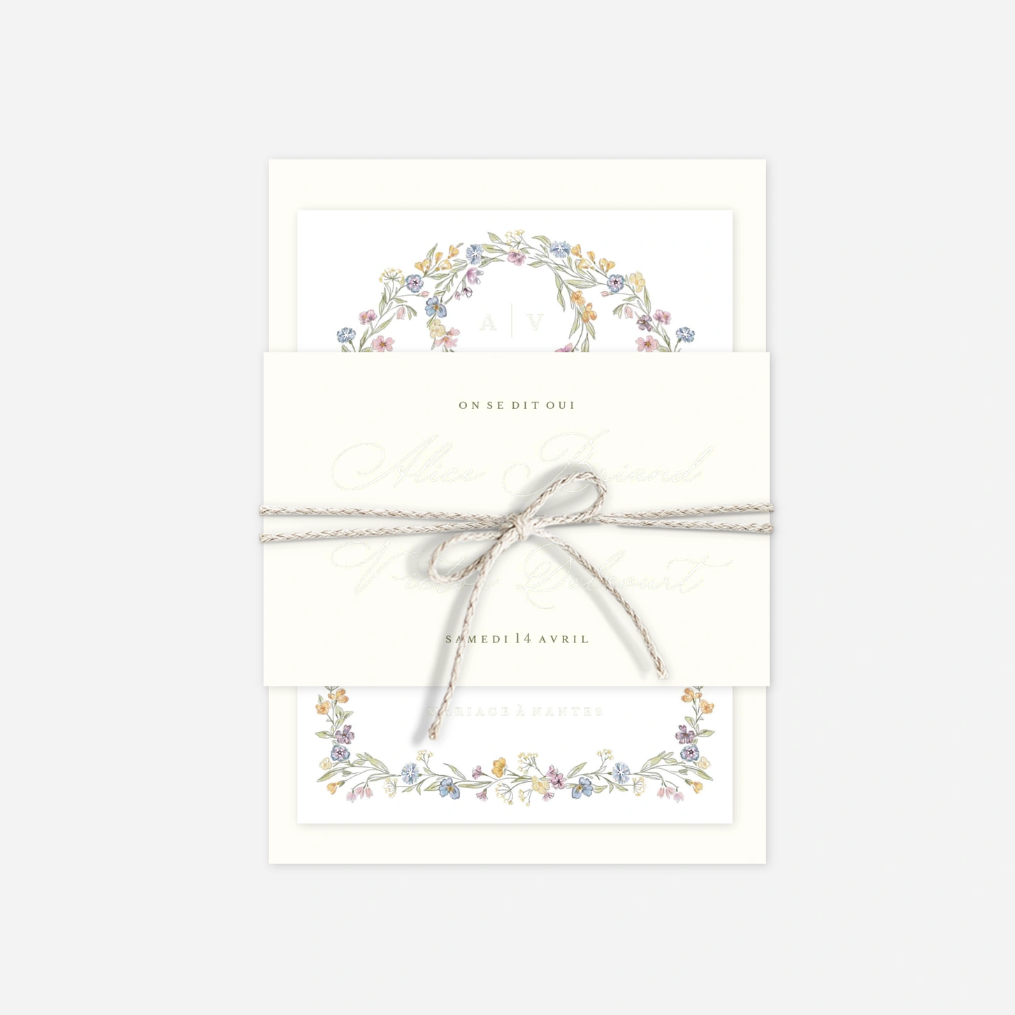 Faire-part mariage Serment floral