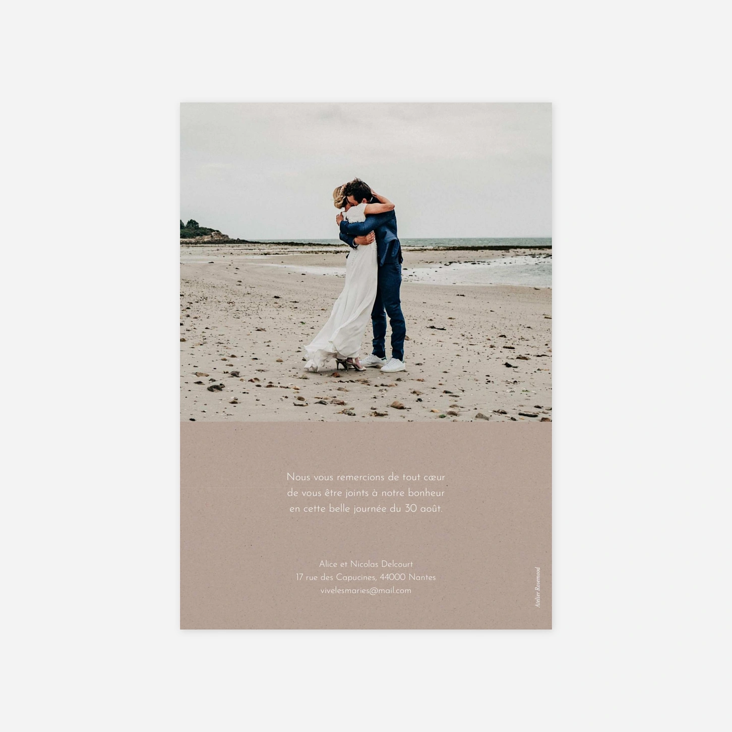 Carte de remerciements Signes d’Amour