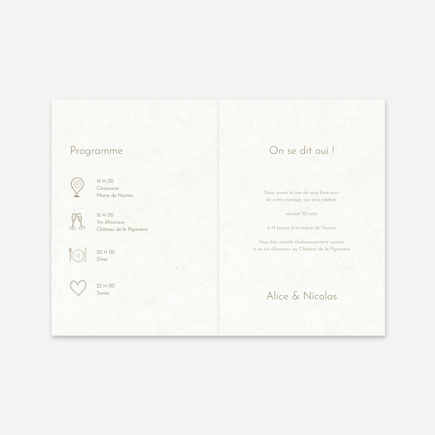 Faire-part mariage Signes d’Amour