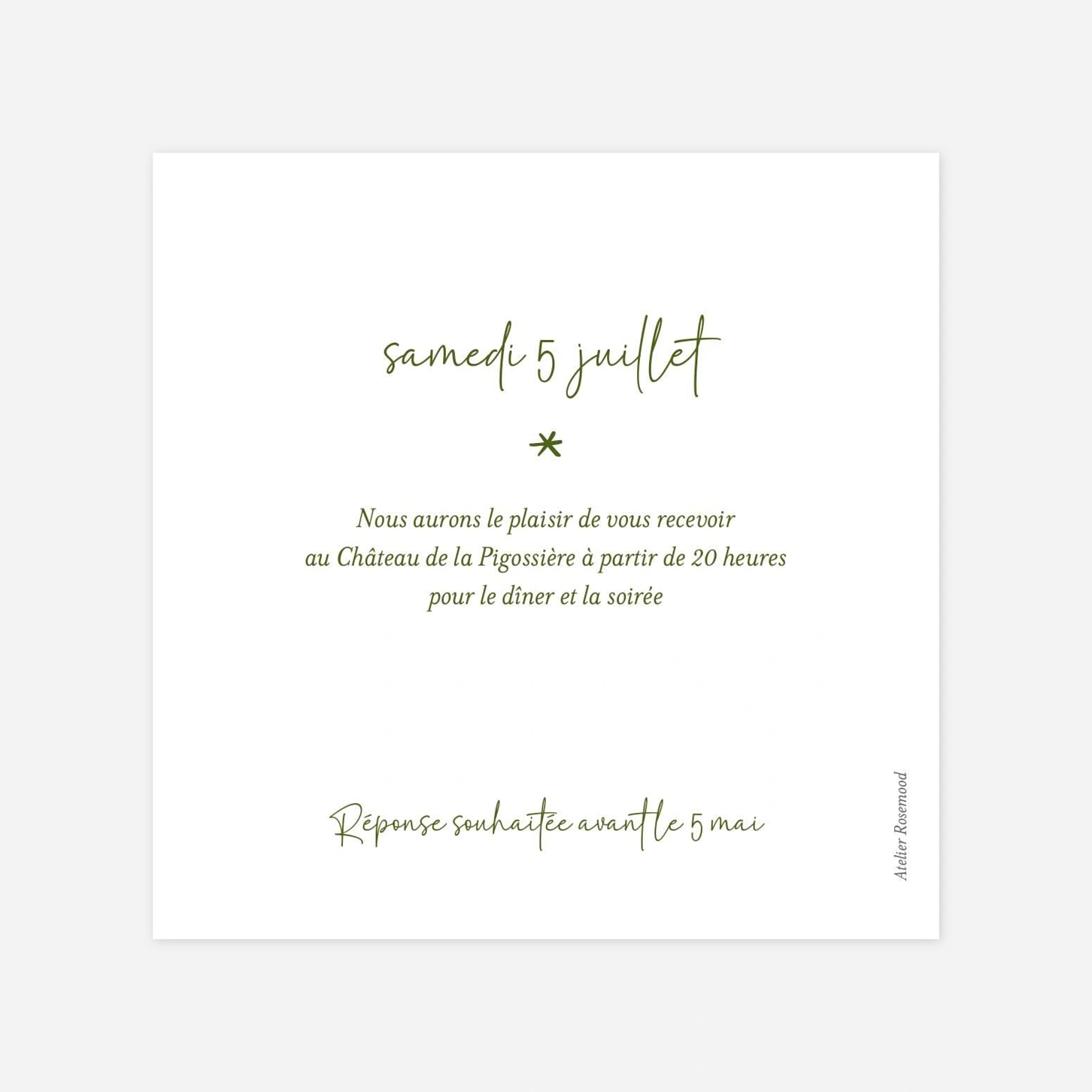 Carton d'invitation Silvano
