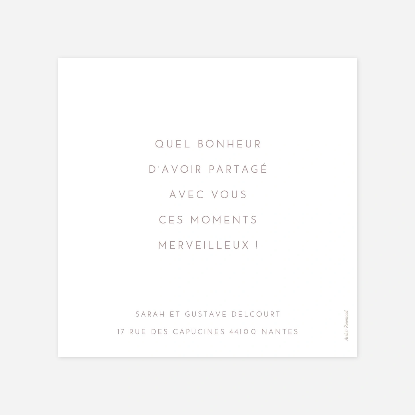 Carte de remerciements Simple photo portrait