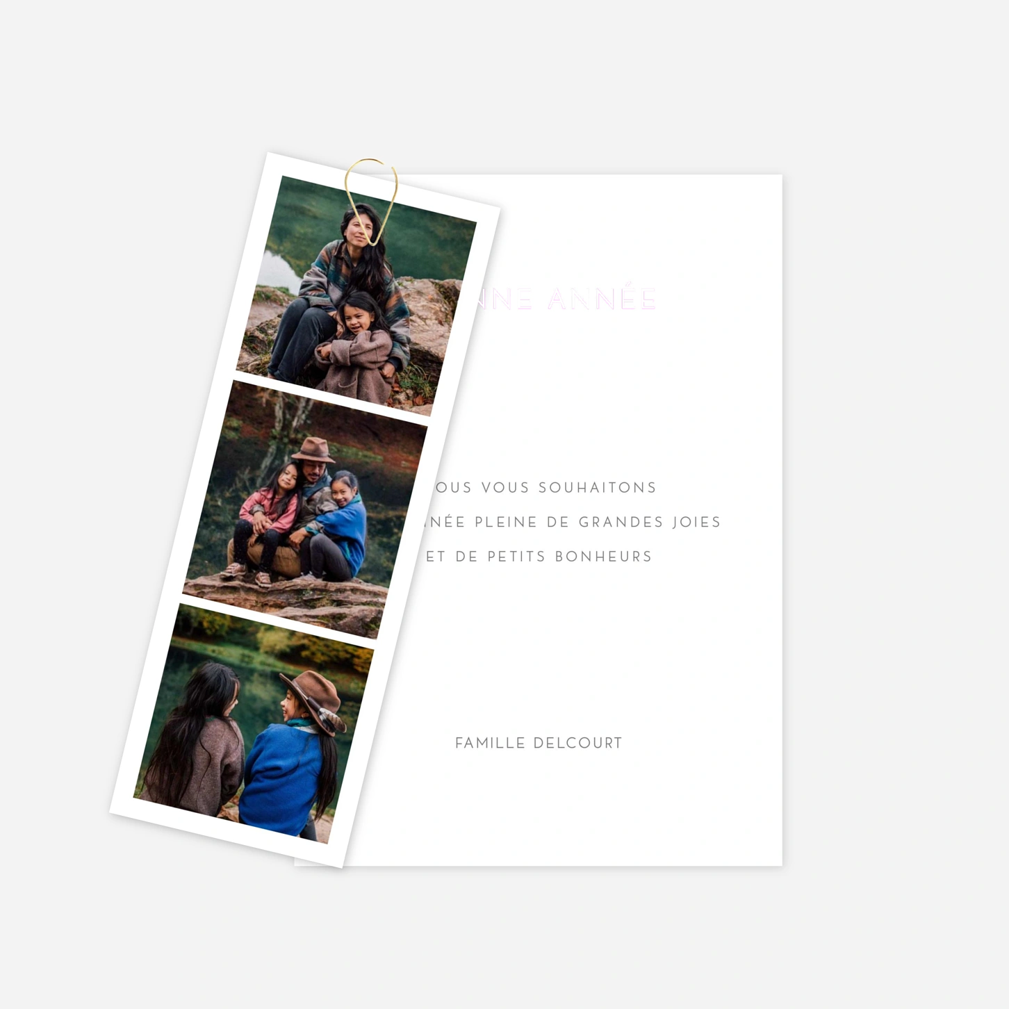 Carte de voeux Simple photo portrait