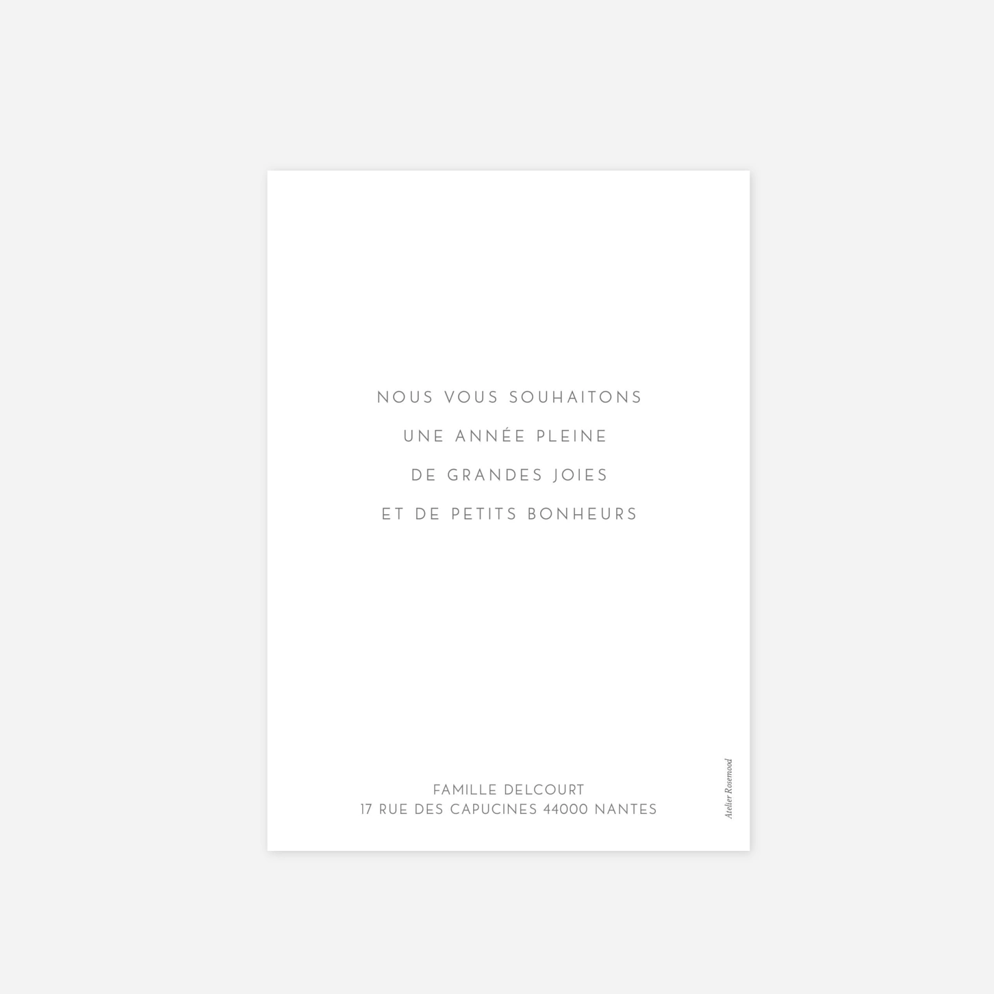Carte de voeux Simple photo portrait