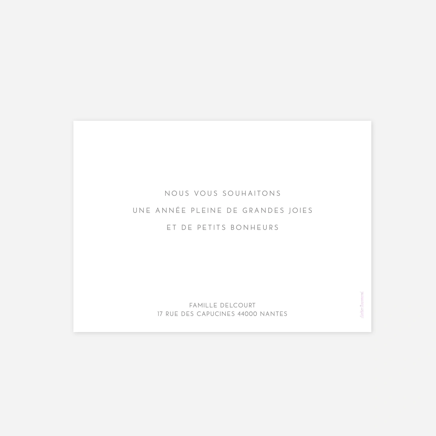 Carte de voeux Simple photo portrait