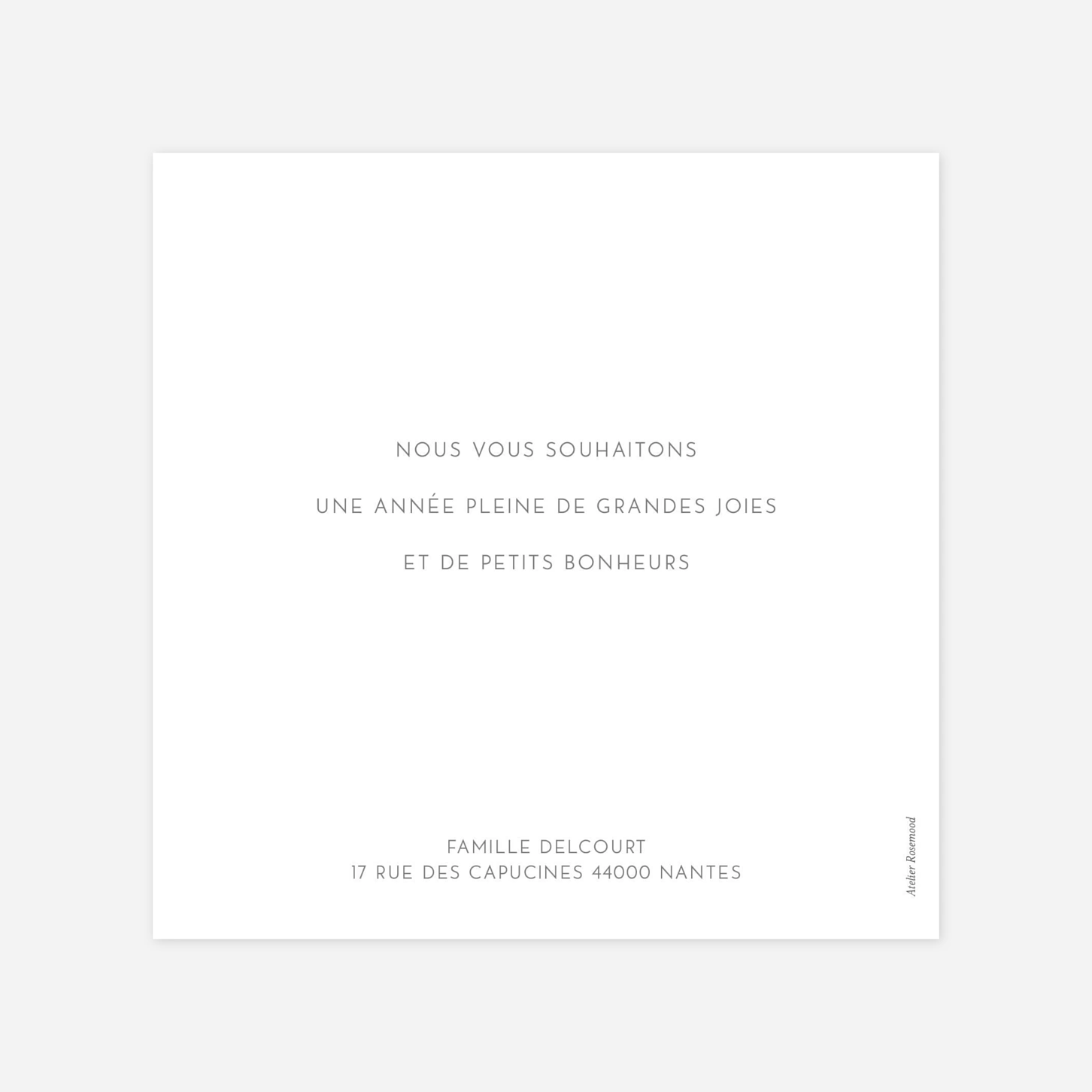Carte de voeux Simple photo portrait