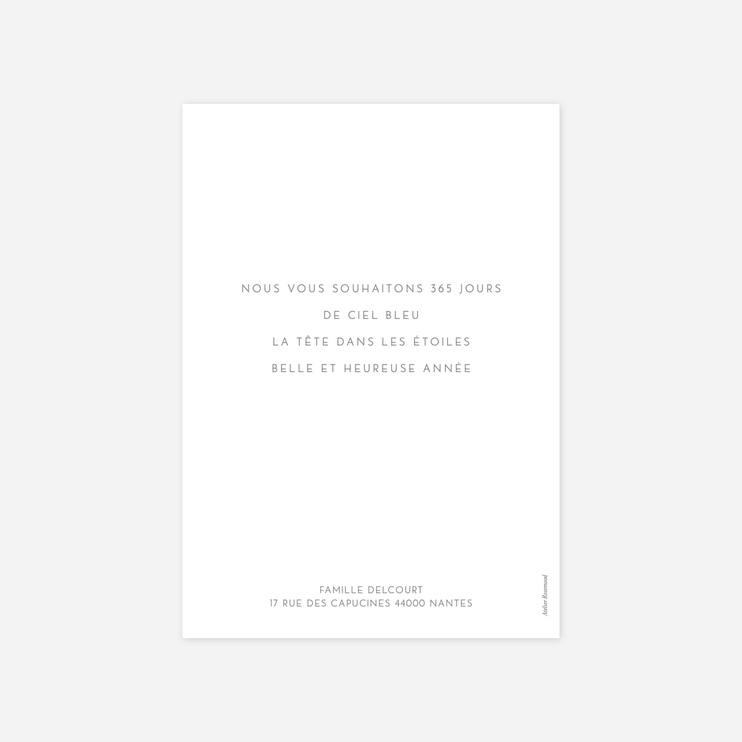 Carte de voeux Simple photo portrait