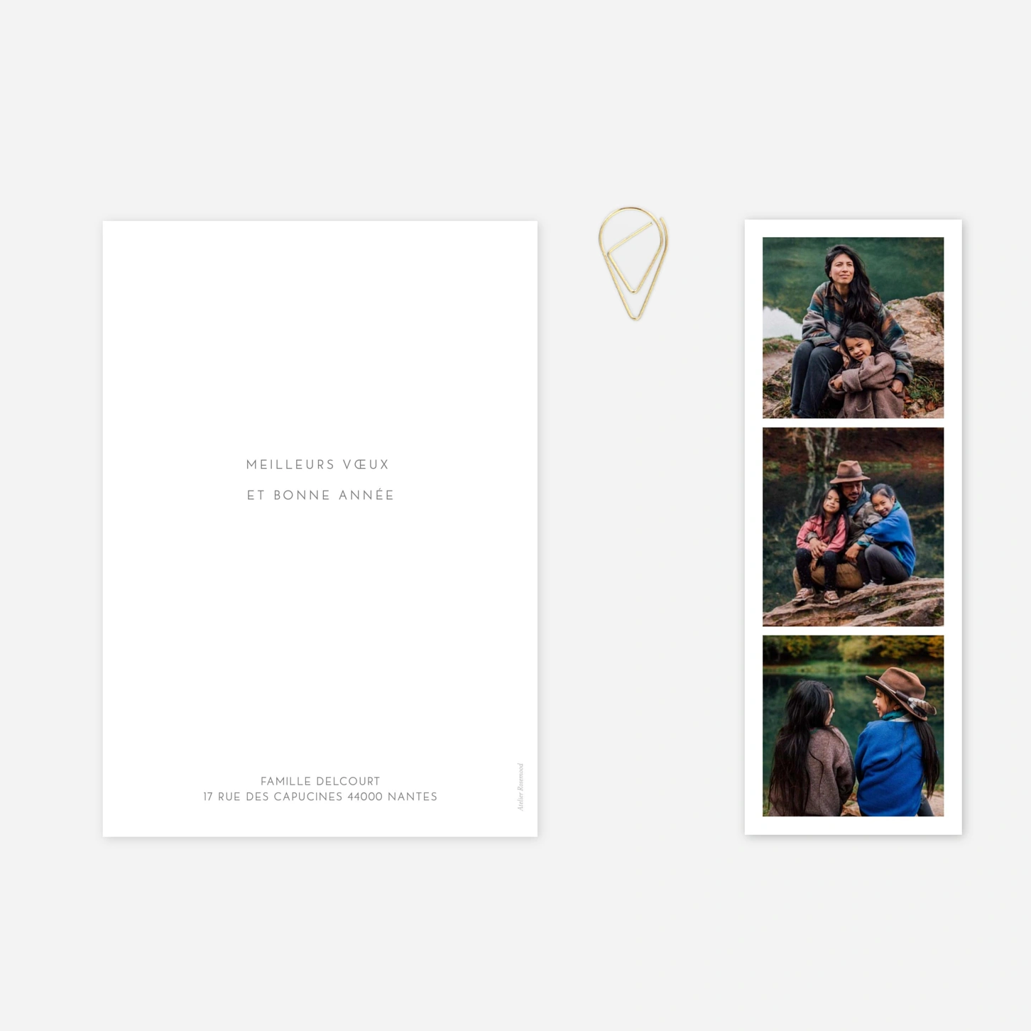 Carte de voeux Simple photo portrait